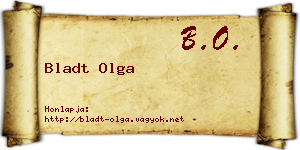Bladt Olga névjegykártya
